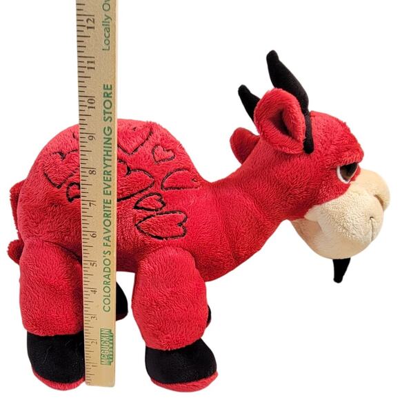 Goat Plushy Plush Red Devil Hearts 12" Stuffed Animal Valentine Russ Berrie - Picture 2 of 13